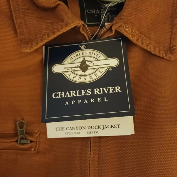NWT NEW CHARLES RIVER APPAREL THE CANYON DUCK JACKET 5XL MENS 9981 SADDLE BROWN - Picture 5 of 5
